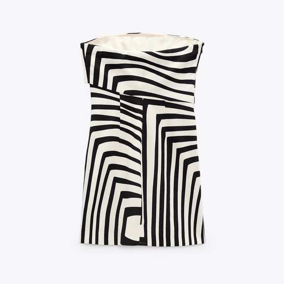 Zara PRINTED LINEN BLEND SHORT DRESS - Picture 6 of 13